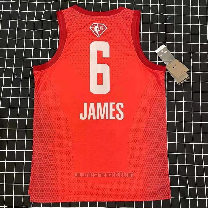 Camiseta All Star 2022 Los Angeles Lakers LeBron James #6 Granate.